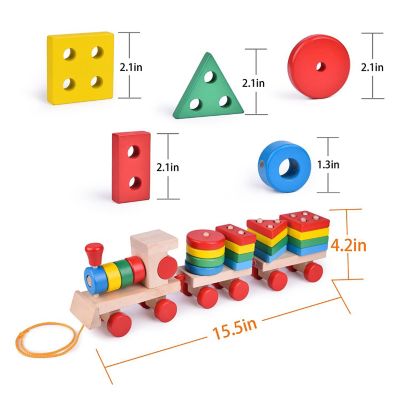 Fun Little Toys - Wooden Stacking Train Image 3