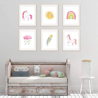 Fun Unicorn Rainbow Sun 6Pack 8.5x11in Image 1
