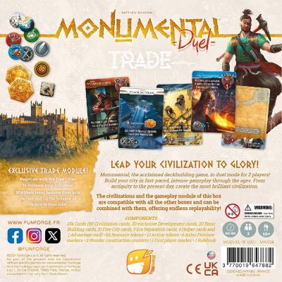 Funforge: Monumental Duel - Trade -Building Board Game, Ages 10+ Image 1