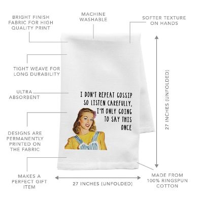 Funny Gossip Kitchen Towel, 1 Pack Image 1