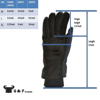 G & F Products Deerskin Polar fleece Back and thinsulate lining Winter Outdoor Gloves Image 3