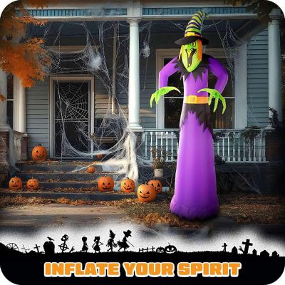 G128 10ft Witch Halloween Inflatable Decor with LED Lights Image 1