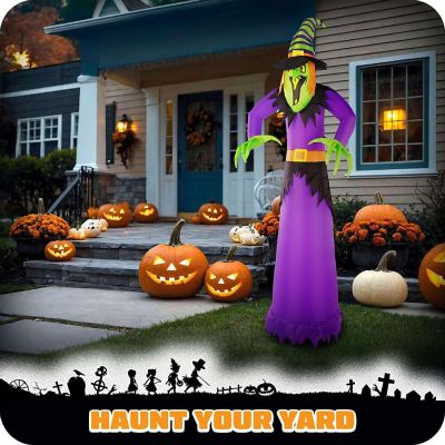 G128 10ft Witch Halloween Inflatable Decor with LED Lights Image 2