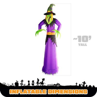 G128 10ft Witch Halloween Inflatable Decor with LED Lights Image 3