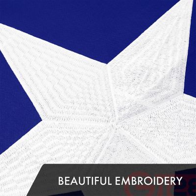 G128 10x15ft 1PK Texas Embroidered 210D Polyester Flag Image 2