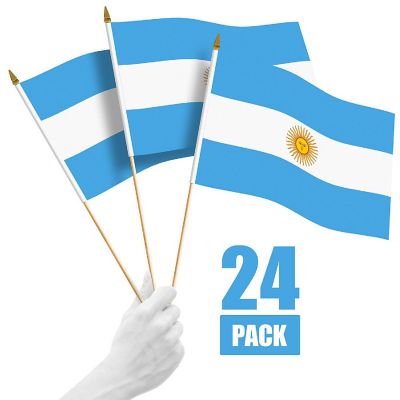 G128 12x18in 24PK Argentina Printed 150D Polyester Handheld Stick Flag Image 1