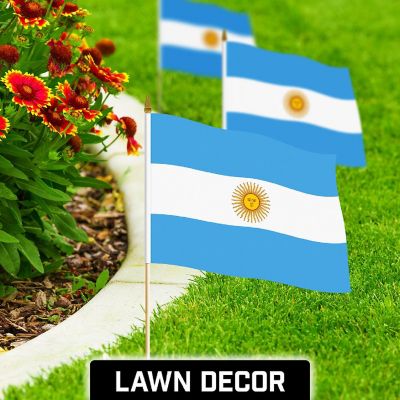 G128 12x18in 24PK Argentina Printed 150D Polyester Handheld Stick Flag Image 2