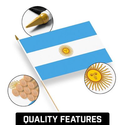 G128 12x18in 24PK Argentina Printed 150D Polyester Handheld Stick Flag Image 3