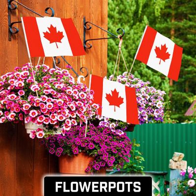 G128 12X18In 30Pk Canada Printed 150D Polyester Handheld Stick Flag Image 1