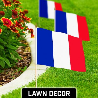 G128 12x18in 30PK France Printed 150D Polyester Handheld Stick Flag Image 2
