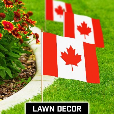 G128 12x18in 50PK Canada Printed 150D Polyester Handheld Stick Flag Image 2