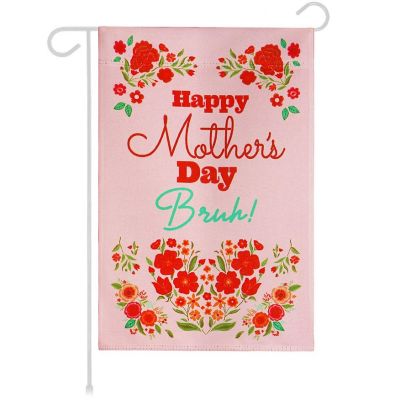 G128 12x18in Happy Mother's Day Bruh Double Sided Blockout Fabric Garden Flag Image 1