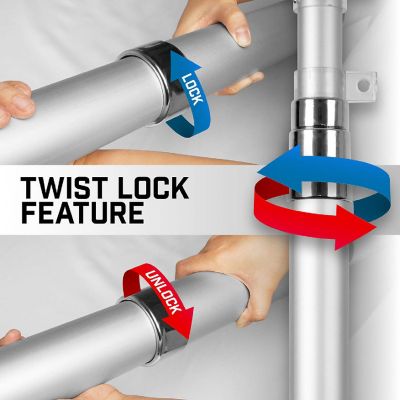 G128 16ft 1PK Silver Telescoping Aluminum Flag Pole Image 2