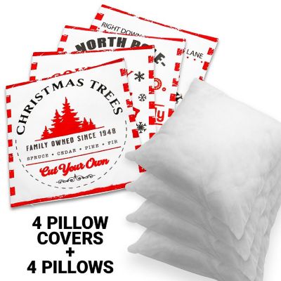 G128 18 x 18 In Christmas Farmhouse Cookie Waterproof Pillow, Set of 4 Image 2