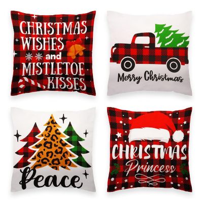 G128 18 x 18 In Christmas Pine Spruce Waterproof Pillow, Set of 4 Image 1