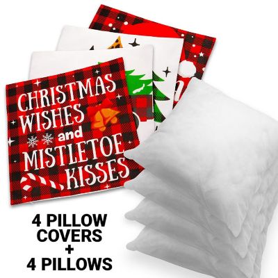 G128 18 x 18 In Christmas Pine Spruce Waterproof Pillow, Set of 4 Image 2