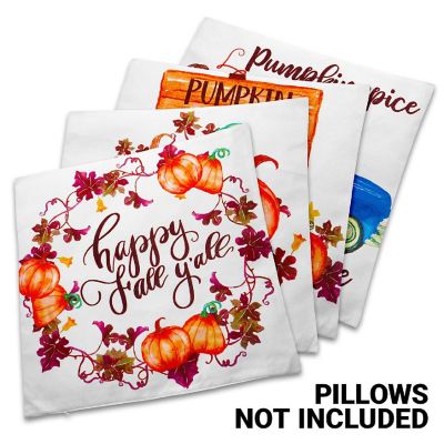 G128 18 x 18 In Fall Pumpkin Wagon Tractor Waterproof Pillow Covers, Set of 4 Image 2