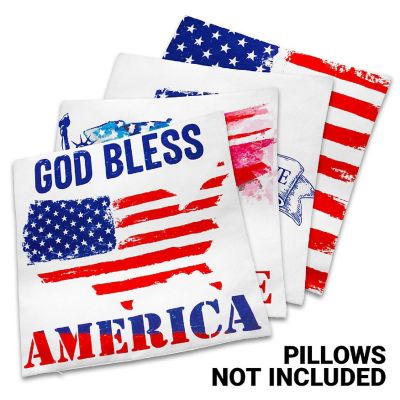 G128 18 x 18 In Patriotic Land of Free Waterproof Throw Pillow Covers, Set of 4 Image 2