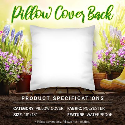 G128 18 x 18 In Spring Farmhouse Flowers Bloom Waterproof Pillow Covers, Set of 4 Image 3