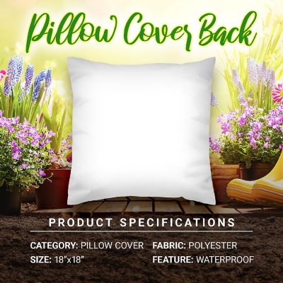 G128 18 x 18 In Spring Farmhouse Flowers Bloom Waterproof Pillow, Set of 4 Image 3