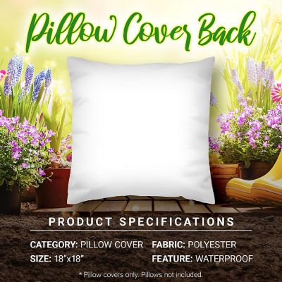 G128 18 x 18 In Spring Farmhouse Peach Home Waterproof Pillow Covers, Set of 4 Image 3