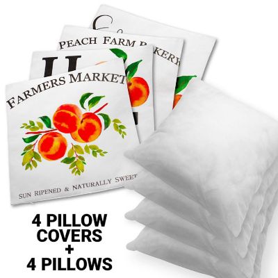 G128 18 x 18 In Spring Farmhouse Peach Home Waterproof Pillow, Set of 4 Image 2