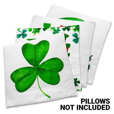 G128 18 x 18 In St Patrick&#8217;s Day Gnome Luck Shamrock Waterproof Pillow Covers, Set of 4 Image 2