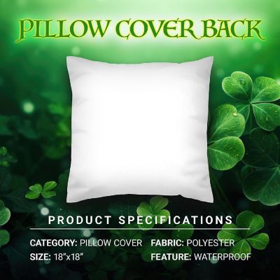 G128 18 x 18 In St Patrick&#8217;s Day Gnome Luck Shamrock Waterproof Pillow, Set of 4 Image 3