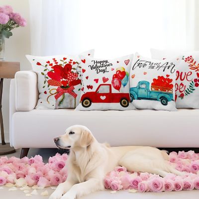 G128 18 x 18 In Valentine's Day Love Heart Waterproof Pillow, Set of 4 Image 1