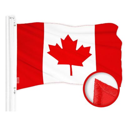 G128 1x1.5ft 1PK Canada Embroidered 210D Polyester Flag Image 1