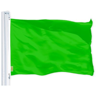 G128 2.5x4ft 1PK Solid Lime Green Printed 150D Polyester Flag Image 1