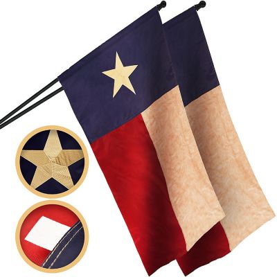 G128 2.5x4ft 2PK Texas Tea-Stained Embroidered 420D Polyester Flag Image 1