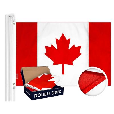 G128 2.5x4ft Combo USA Single Sided & Canada Embroidered Double Sided 210D Polyester Flag Image 1