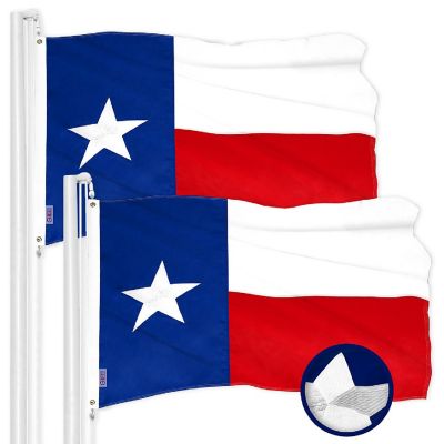 G128 20X30 In 2Pk Texas Embroidered 210D Polyester Flag Image 1