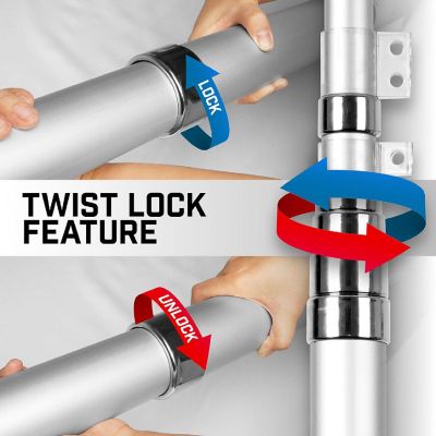G128 25ft 1PK Silver Telescoping Aluminum Flag Pole Image 2