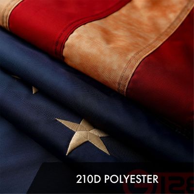 G128 2x3 Ft Betsy Ross Tea-Stained Embroidered Polyester Flag Image 3