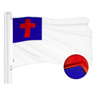 G128 2x3ft 1PK Christian Embroidered 210D Polyester Flag Image 1