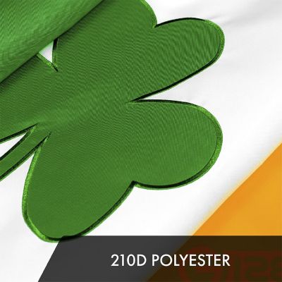 G128 2x3ft 1PK Ireland Shamrock Embroidered 210D Polyester Flag Image 3