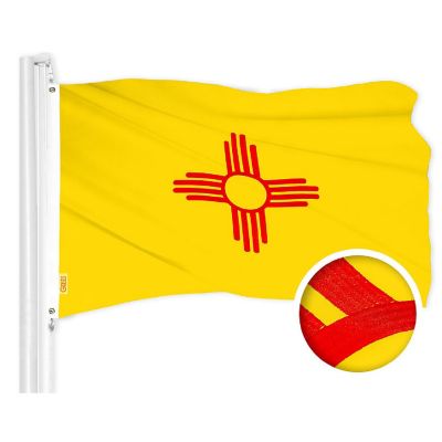 G128 2x3ft 1PK New Mexico Embroidered 210D Polyester Flag Image 1