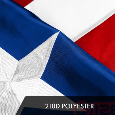 G128 2x3ft 1PK Puerto Rico Embroidered 210D Polyester Flag Image 3