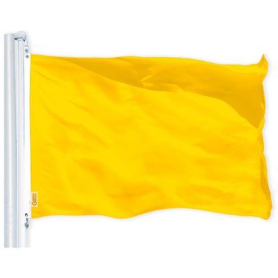 G128 2x3ft 1PK Solid Golden Yellow Printed 150D Polyester Flag Image 1