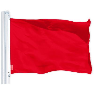 G128 2x3ft 1PK Solid Red Printed 150D Polyester Flag Image 1