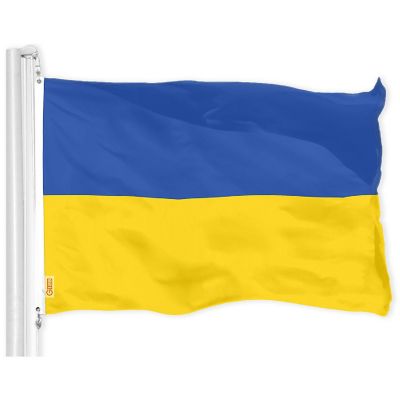 G128 2x3ft 1PK Ukraine Printed 150D Polyester Brass Grommets Flag Image 1