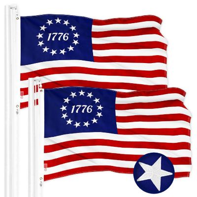 G128 2x3ft 2PK Betsy Ross 1776 Circle Embroidered 210D Polyester Flag Image 1