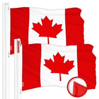 G128 2x3ft 2PK Canada Embroidered 210D Polyester Flag Image 1