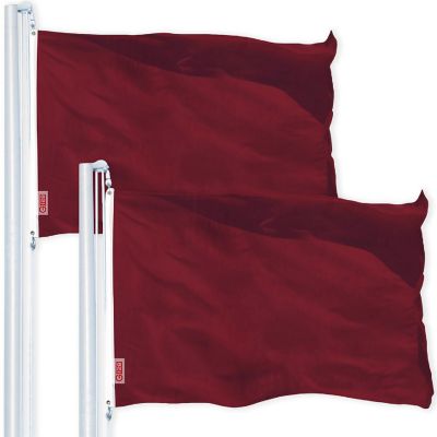 G128 2x3ft 2PK Solid Burgundy Printed 150D Polyester Flag Image 1