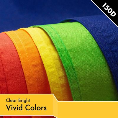 G128 2X3Ft 2Pk Solid Golden Yellow Printed 150D Polyester Flag Image 2