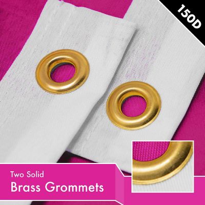 G128 2X3Ft 2Pk Solid Pink Printed 150D Polyester Flag Image 1