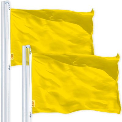 G128 2x3ft 2PK Solid Yellow Printed 150D Polyester Flag Image 1