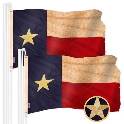 G128 2X3Ft 2Pk Texas Tea-Stained Embroidered 420D Polyester Flag Image 1